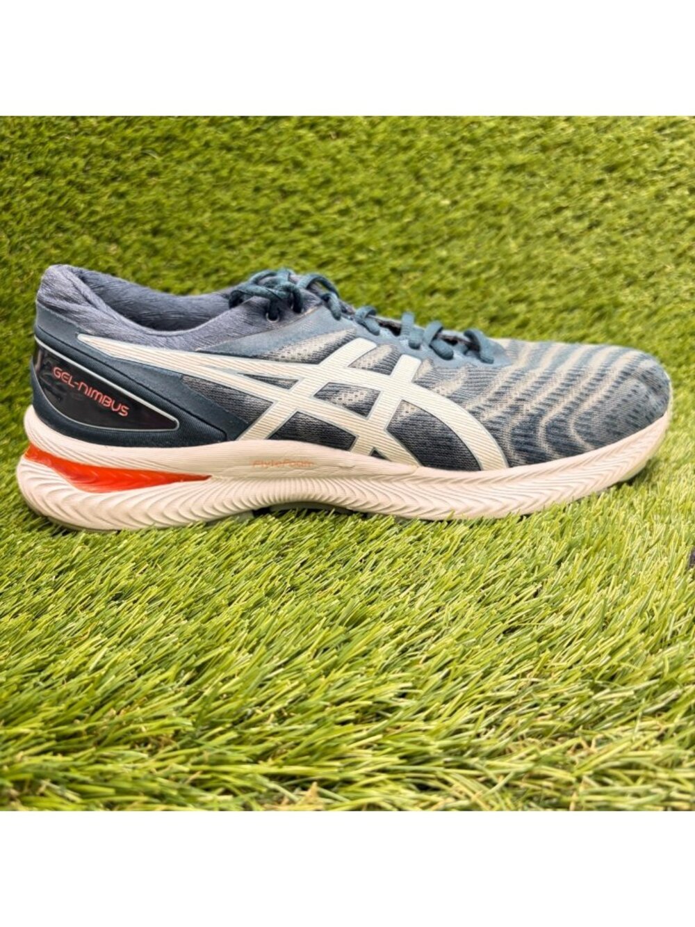 Asics Gel-Nimbus 22 Mens Size 10 Blue White Athletic Running Shoes Sneakers
